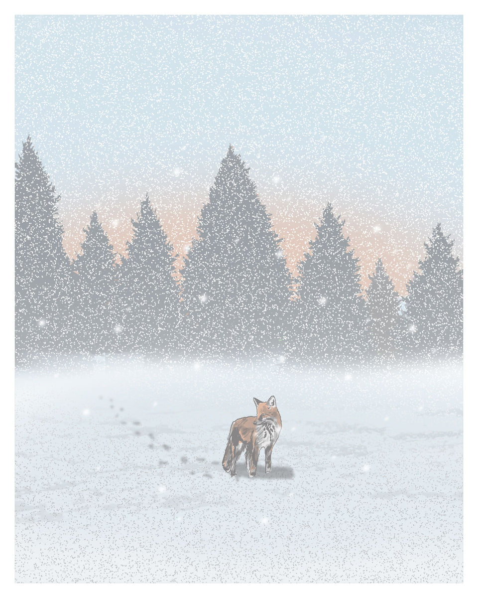 絵画 FOCUSPRIME 5 Fox in the Snow Winter Art Print – Arsenal Handicraft