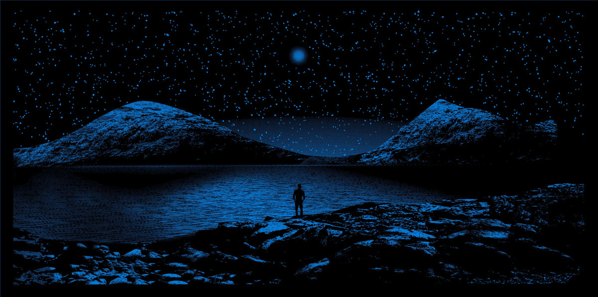 Pale Blue Dot Glow-in-the-Dark Screen Print – Arsenal Handicraft