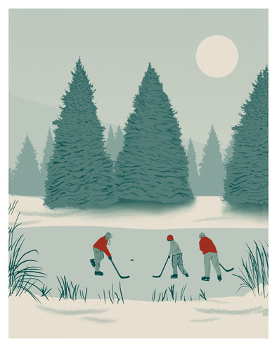 Pond Hockey Art Print
