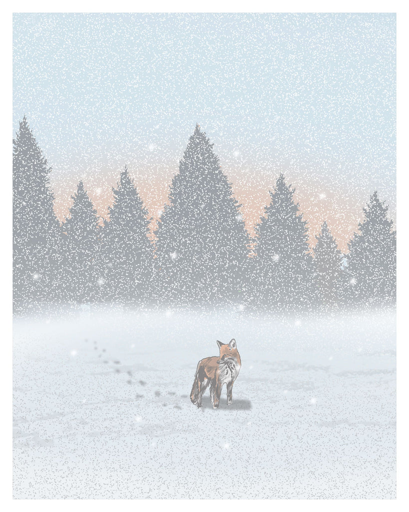 Fox in the Snow Winter Art Print – Arsenal Handicraft