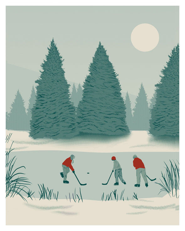 Pond Hockey Art Print